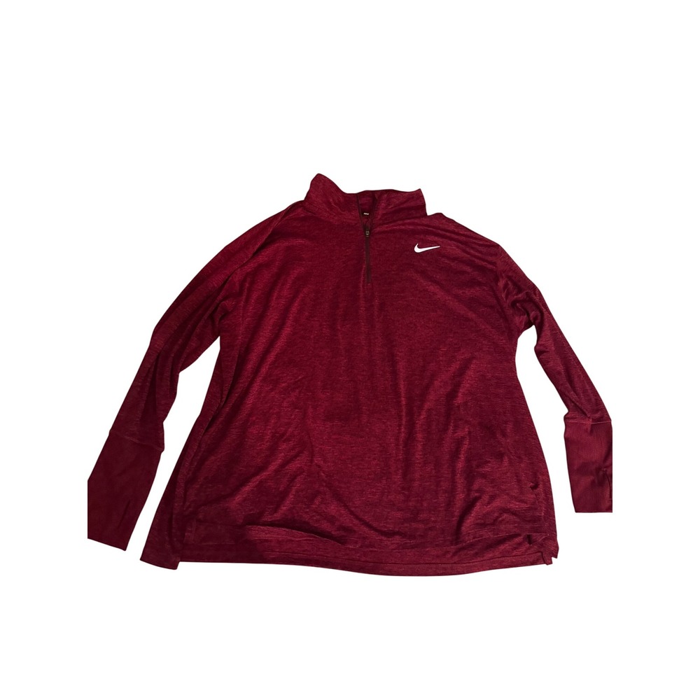Nike Running Dri-FIT Quarter Zip Pullover Burgundy Athletic Top